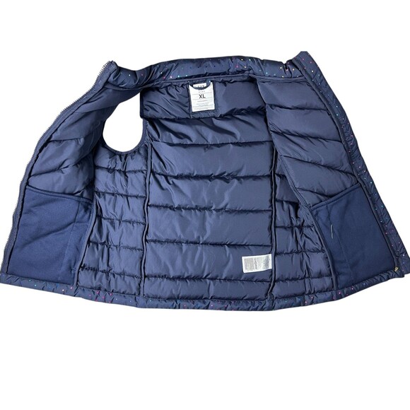 Gap Kids Youth Girl Navy Metallic Polka-Dot Lightweight Puffer Vest   XL 12  NWT - Picture 3 of 11